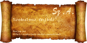 Szekulesz Anikó névjegykártya