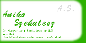aniko szekulesz business card